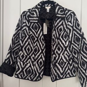 Chico's Black and White Patterned Jacket